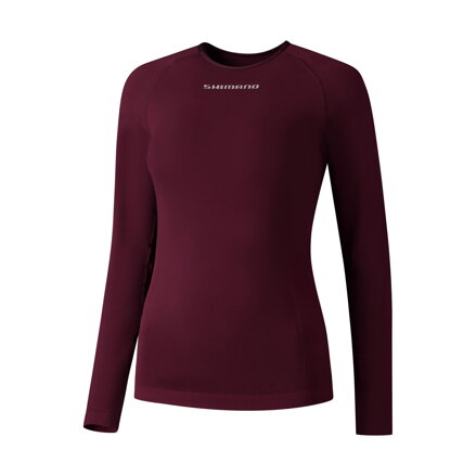 SHIMANO T-shirt women's VERTEX LONG BASE LAYER burgundy