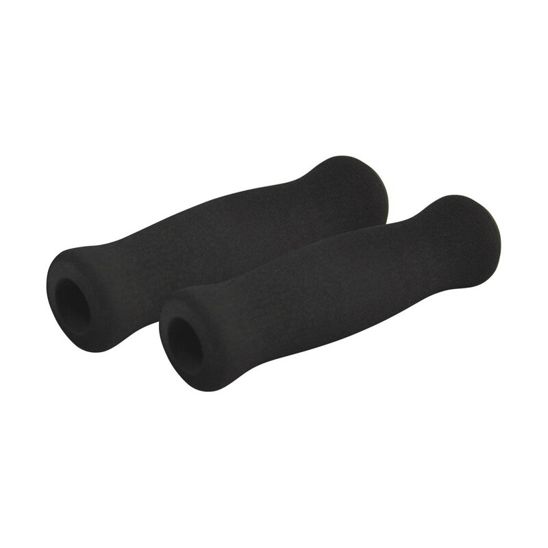 LONGUS Grips WAVE foam black with plugs, brushed, pair